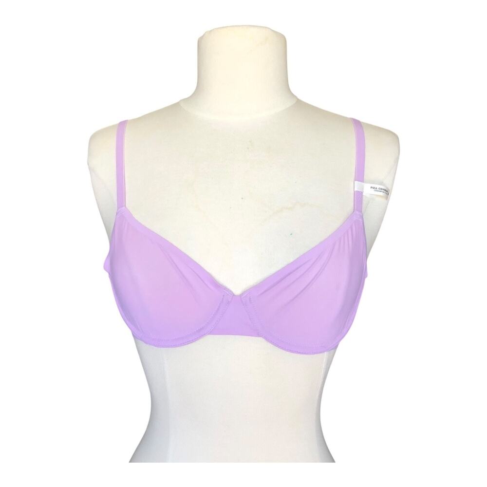 Aerie Smoothez Mesh Unlined Full Coverage Bra Purple Underwire 34B NWT